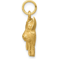 10K Yellow Gold Polished Pig Charm Pendant - Whimsical Themed Design