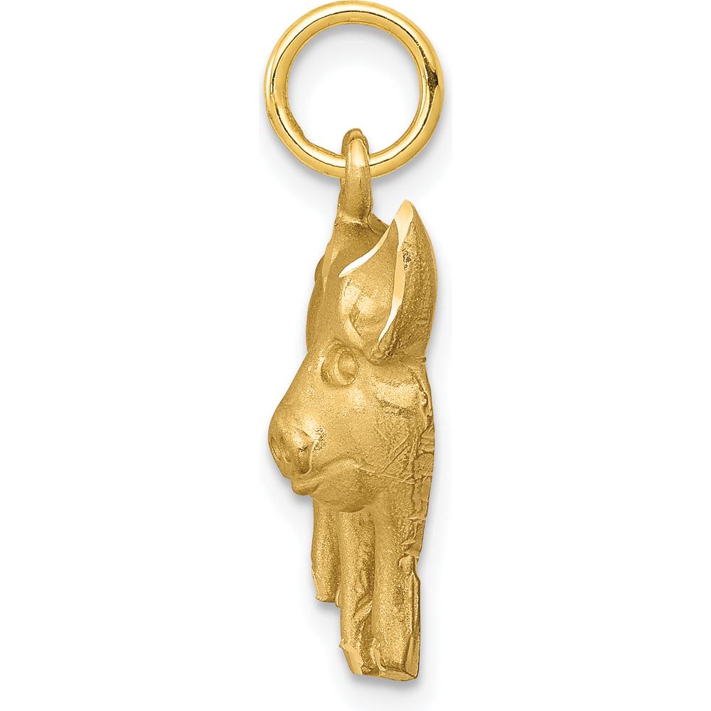 10K Yellow Gold Polished Pig Charm Pendant - Whimsical Themed Design