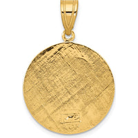 10K Yellow Gold Polished Saint Christopher Coin Charm Pendant
