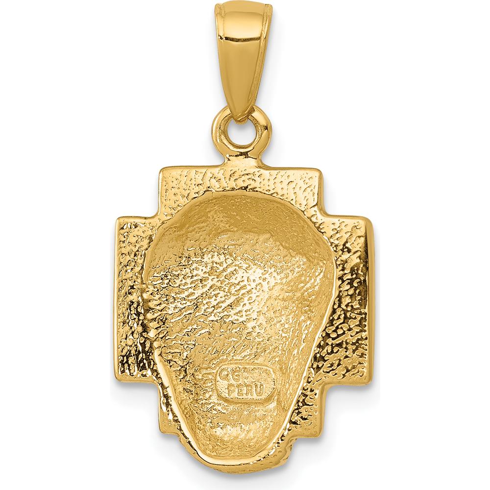 10K Yellow Gold Polished Small Jesus Head with Crown Pendant - Religious Symbol of Faith and Strength