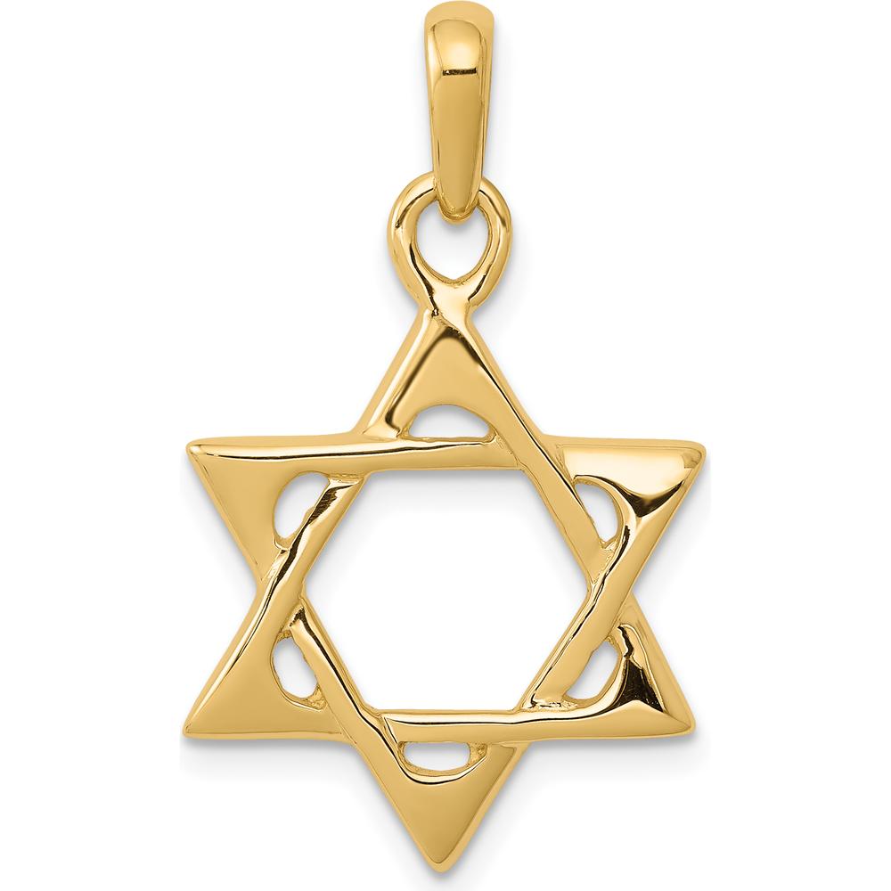 10K Yellow Gold Polished Star of David Pendant