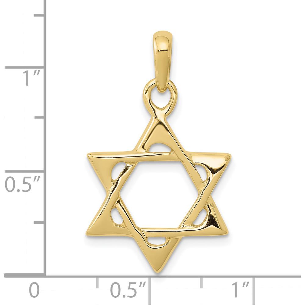 10K Yellow Gold Polished Star of David Pendant