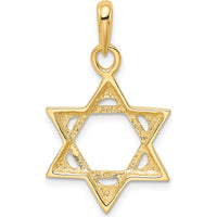 10K Yellow Gold Polished Star of David Pendant