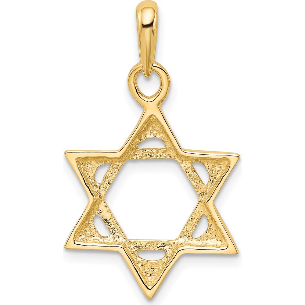 10K Yellow Gold Polished Star of David Pendant