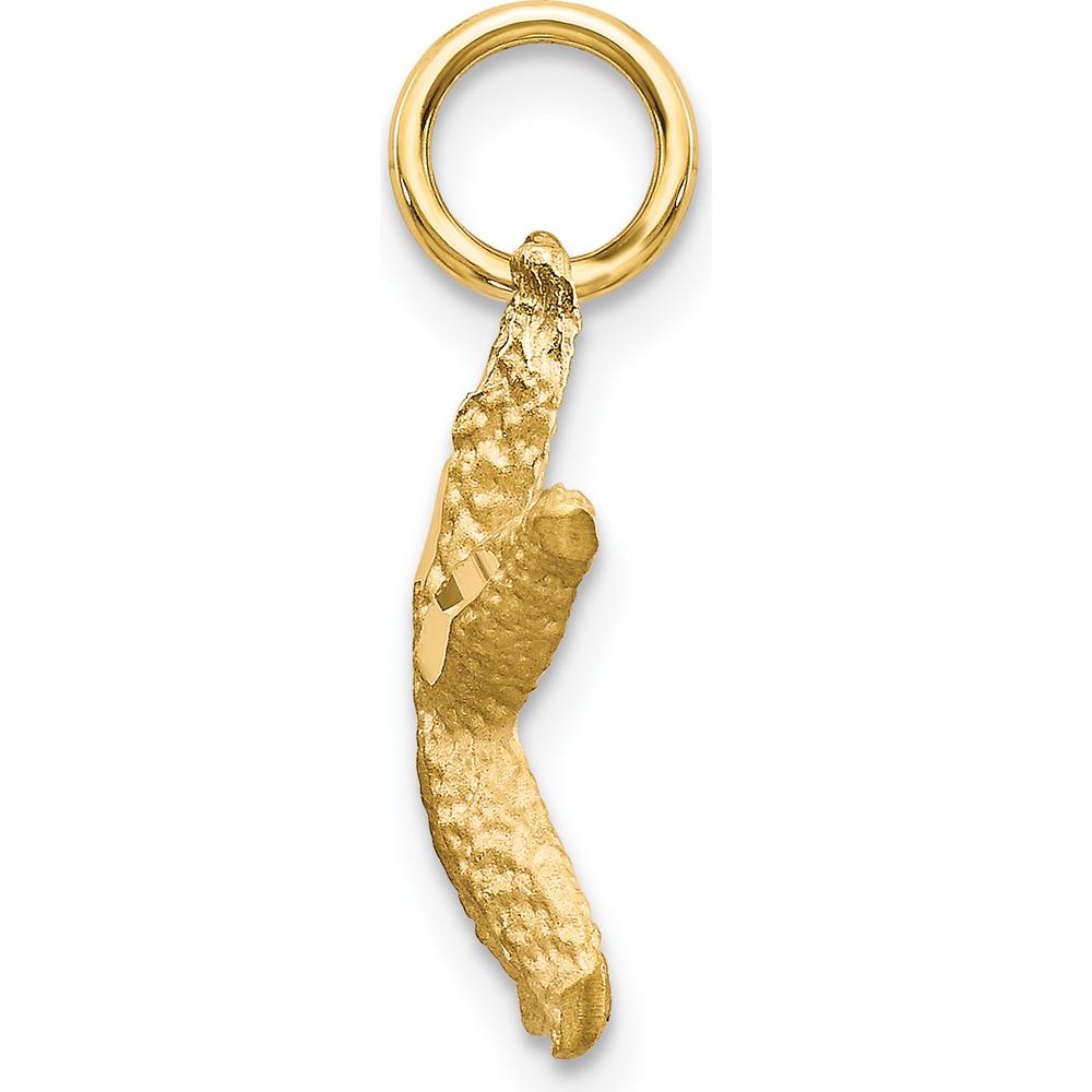 10K Yellow Gold Polished Starfish Charm Pendant - 20mm Length