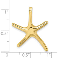 10K Yellow Gold Polished Starfish Charm Pendant - Nature-Inspired Jewelry Piece