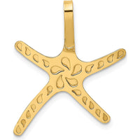10K Yellow Gold Polished Starfish Charm Pendant - Nature-Inspired Jewelry Piece