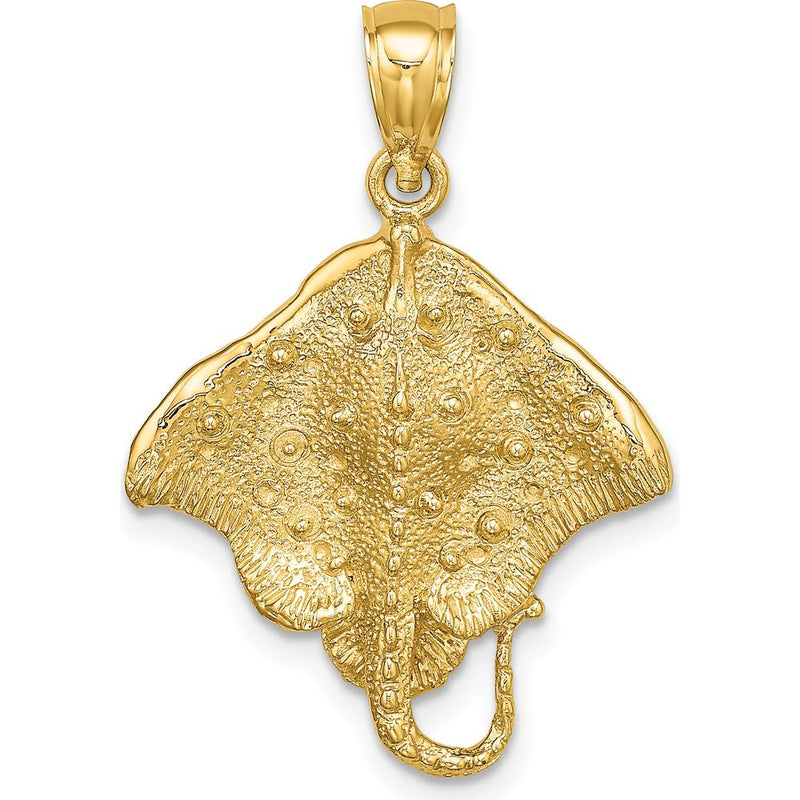 10K Yellow Gold Polished Stingray Pendant Charm