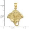 10K Yellow Gold Polished Stingray Pendant Charm