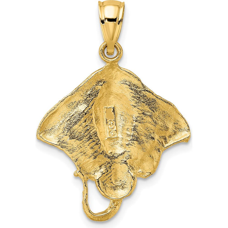 10K Yellow Gold Polished Stingray Pendant Charm