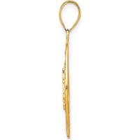 10K Yellow Gold Polished Sun with Moon & Star Pendant - 31mm Length, 22mm Width
