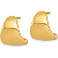 10K Yellow Gold Polished Tapered Drop Earrings with Hollow Design