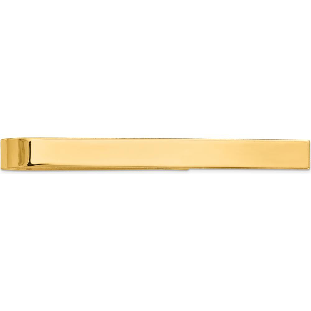 10K Yellow Gold Polished Tie Bar for Men - Engravable and Solid Construction