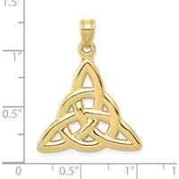 10K Yellow Gold Polished Trinity Pendant - Symbolic Interwoven Knot Design