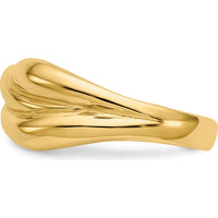 10K Yellow Gold Polished Twisted Dome Fashion Ring - Tapered Band Design