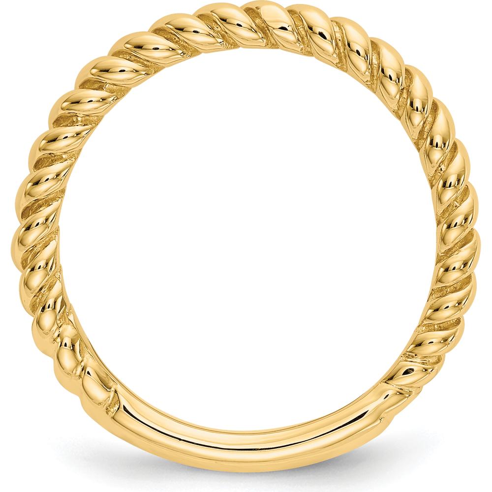 10K Yellow Gold Polished Twisted Wedding Band - 2.41mm Width