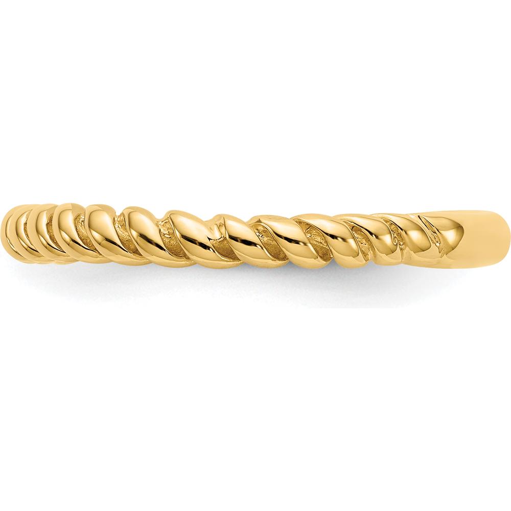 10K Yellow Gold Polished Twisted Wedding Band - 2.41mm Width
