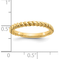 10K Yellow Gold Polished Twisted Wedding Band - 2.41mm Width
