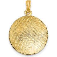 10K Yellow Gold Polished Volleyball Charm Pendant - 22.5mm Length, Solid Design