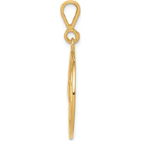 10K Yellow Gold Praying Hands Reversible Pendant with Serenity Prayer - Polished Finish, 35mm Length