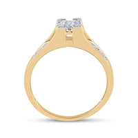 10K Yellow Gold Princess Diamond Bridal Ring Set - 1/2 Carat Total Diamond Weight