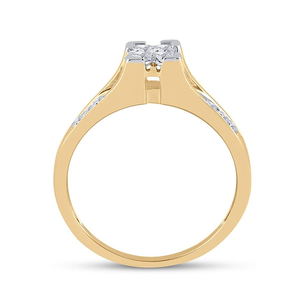 10K Yellow Gold Princess Diamond Bridal Ring Set - 1/2 Carat Total Diamond Weight