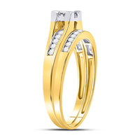 10K Yellow Gold Princess Diamond Bridal Ring Set - 1/2 Carat Total Diamond Weight