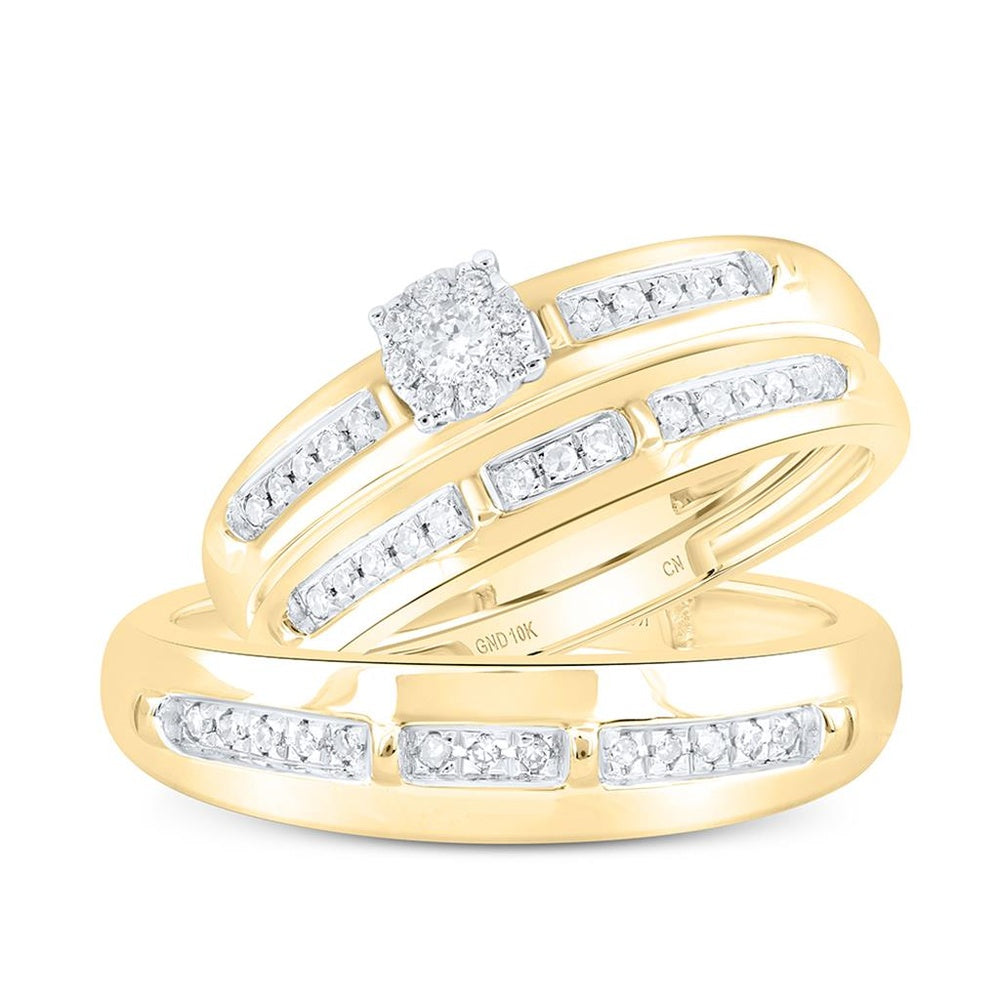 10K Yellow Gold Princess Diamond Ring - 1/4 Carat Total Diamond Weight