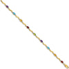 10K Yellow Gold Rainbow Gemstone Bracelet with Diamonds by Oro Pregiato