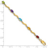 10K Yellow Gold Rainbow Gemstone Bracelet with Diamonds by Oro Pregiato