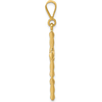 10K Yellow Gold Reversible Latin Cross Pendant - 40mm Length