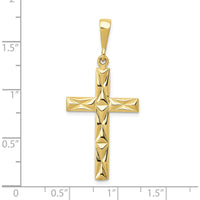 10K Yellow Gold Reversible Latin Cross Pendant - 40mm Length