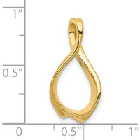 10K Yellow Gold Reversible Omega Slide for 2mm Omega Chain