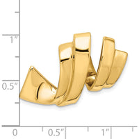 10K Yellow Gold Reversible Omega Slide for 8mm Regular and 10mm Fancy Chains
