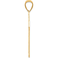10K Yellow Gold Rhodium Diamond-Cut Cross Pendant - 55mm Length, 28mm Width