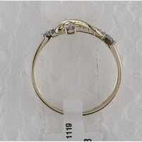 10K Yellow Gold Ring with Pavé Set Round Diamonds in Infinity and Cross Design - 0.10 Carat Total Diamond Weight