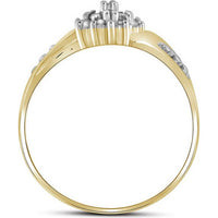 10K Yellow Gold Ring with Prong-Set Round Diamond Cluster - 1/8 Carat Total Diamond Weight