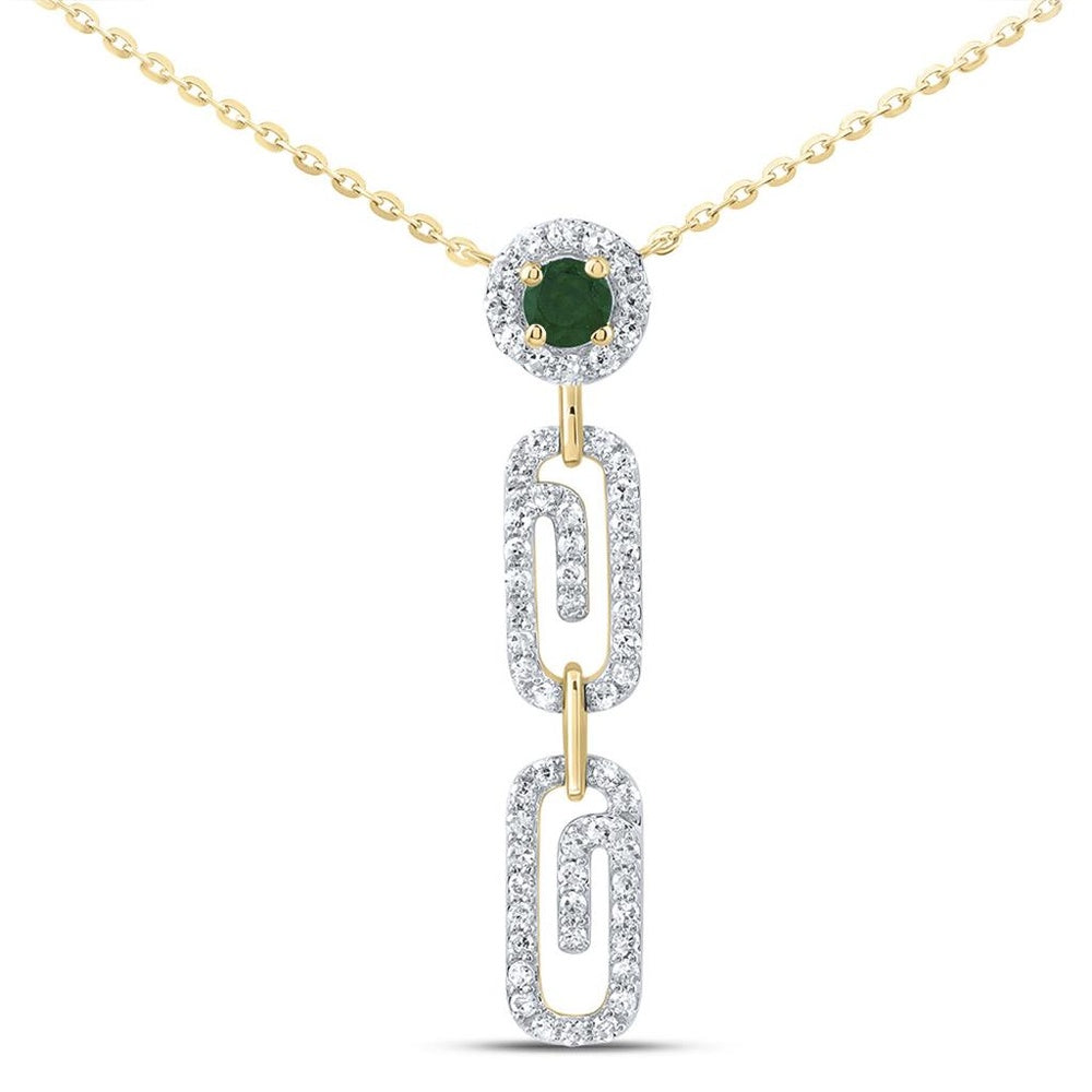 10K Yellow Gold Round Diamond 18-Inch Necklace - 1/3 Carat Total Diamond Weight