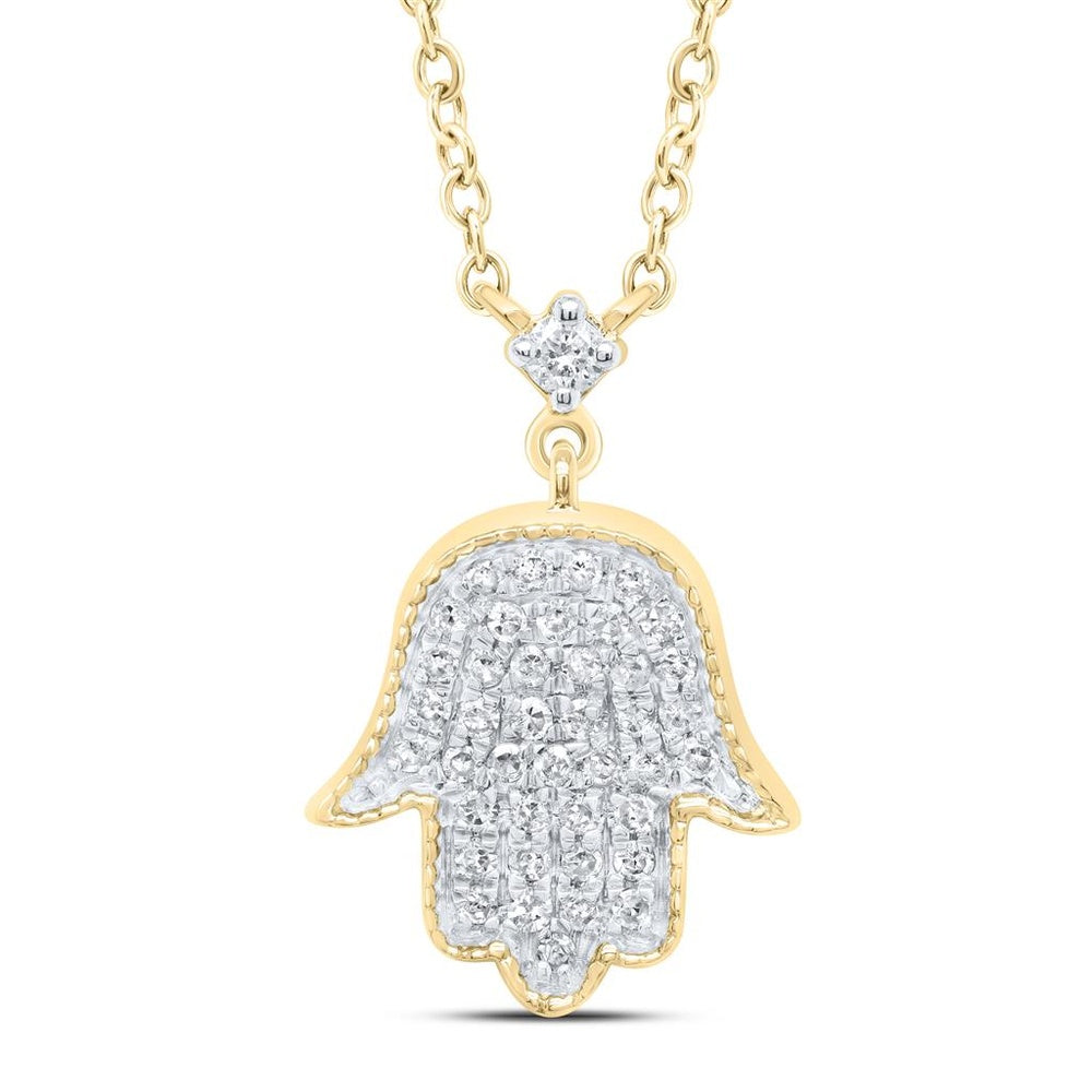 10K Yellow Gold Round Diamond 18-Inch Necklace - 1/5 Carat Total Diamond Weight