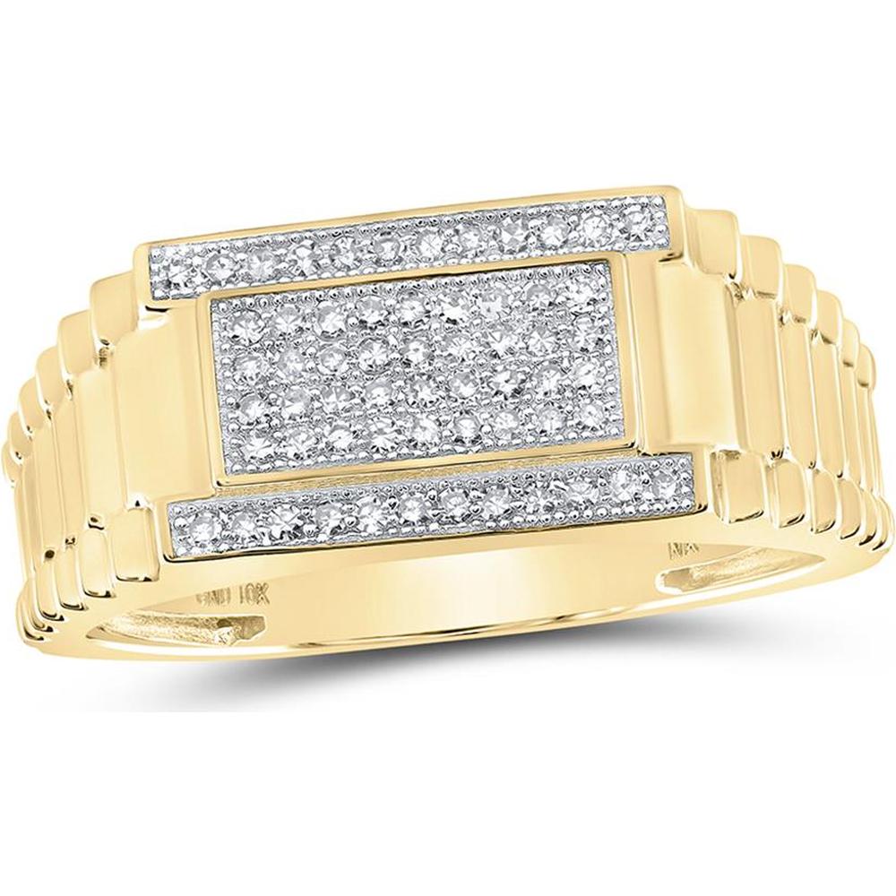10K Yellow Gold Round Diamond Band Ring - 0.27 Carat Total Diamond Weight