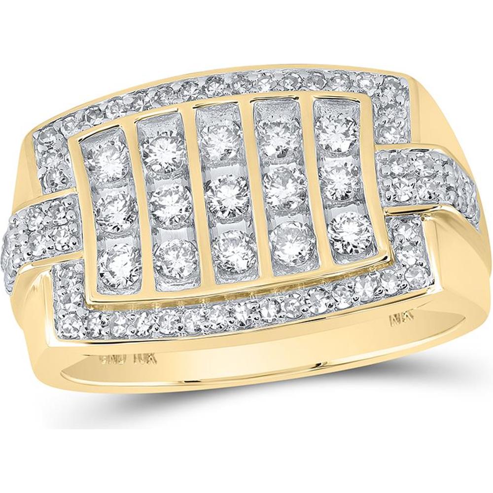 10K Yellow Gold Round Diamond Band Ring - 1.12 Carat Total Diamond Weight
