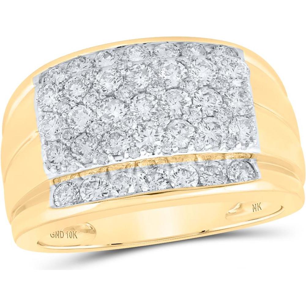 10K Yellow Gold Round Diamond Band Ring - 2 Carat Total Diamond Weight