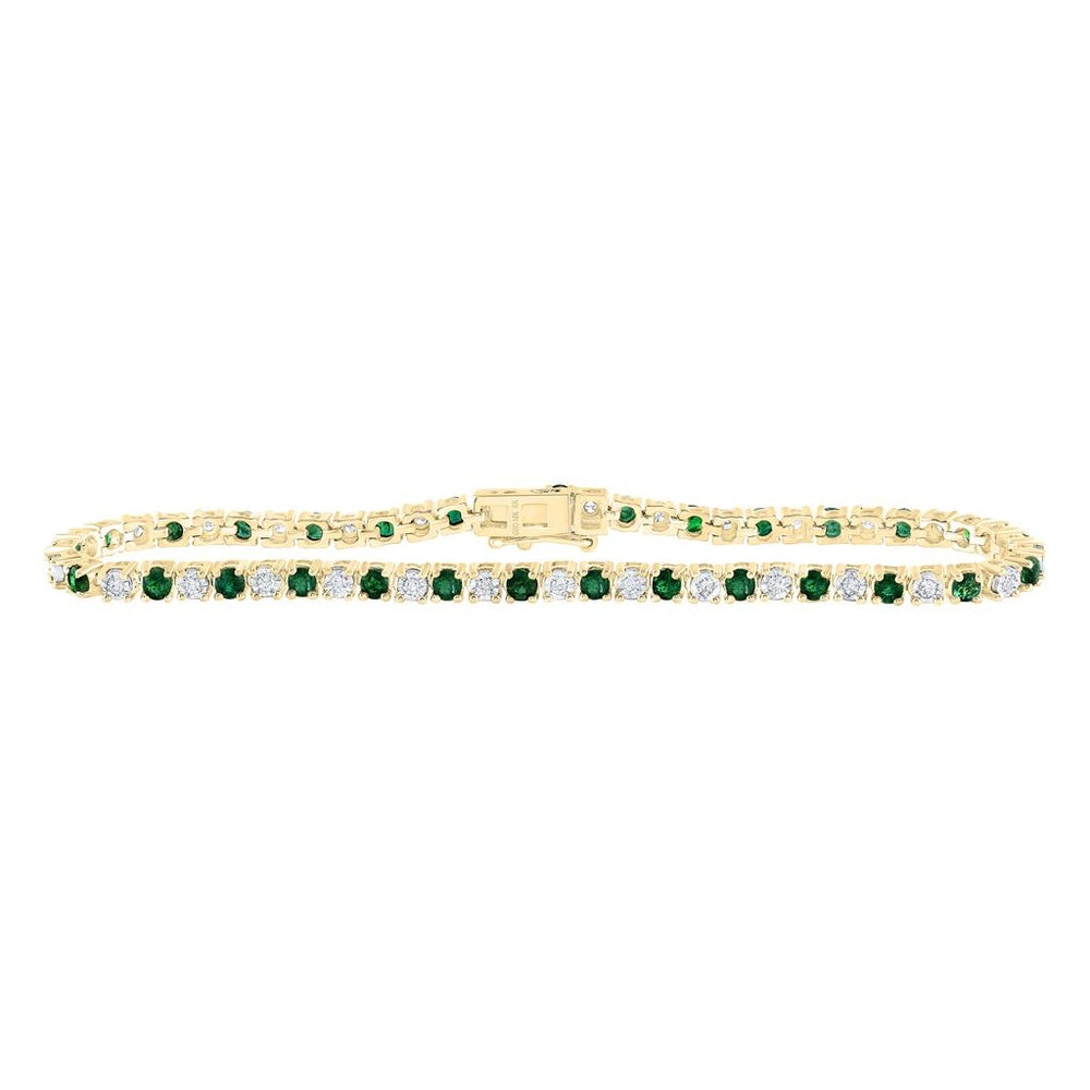 10K Yellow Gold Round Diamond Bracelet - 1/2 Carat Total Diamond Weight