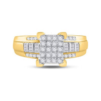 10K Yellow Gold Round Diamond Bridal Ring - 1/2 Carat Total Diamond Weight