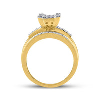 10K Yellow Gold Round Diamond Bridal Ring - 1/2 Carat Total Diamond Weight
