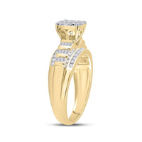 10K Yellow Gold Round Diamond Bridal Ring - 1/2 Carat Total Diamond Weight