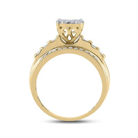 10K Yellow Gold Round Diamond Bridal Ring - 1/2 Carat Total Diamond Weight