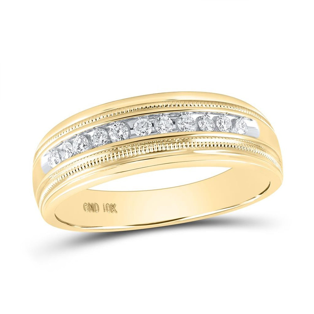 10K Yellow Gold Round Diamond Bridal Ring - 1/4 Carat Total Diamond Weight