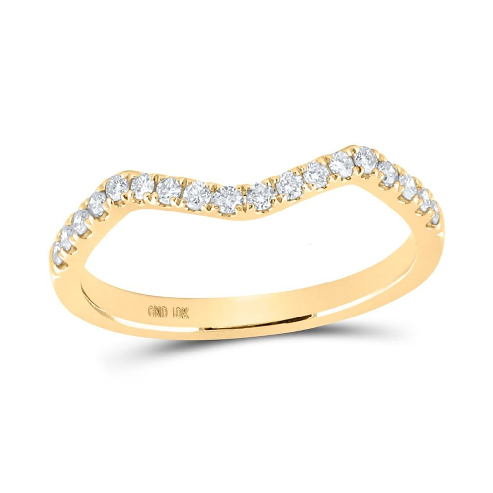 10K Yellow Gold Round Diamond Bridal Ring - 1/5 Carat Total Diamond Weight