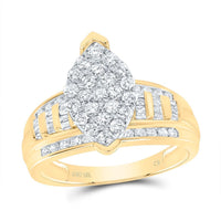 10K Yellow Gold Round Diamond Bridal Ring - 1 Carat Total Diamond Weight